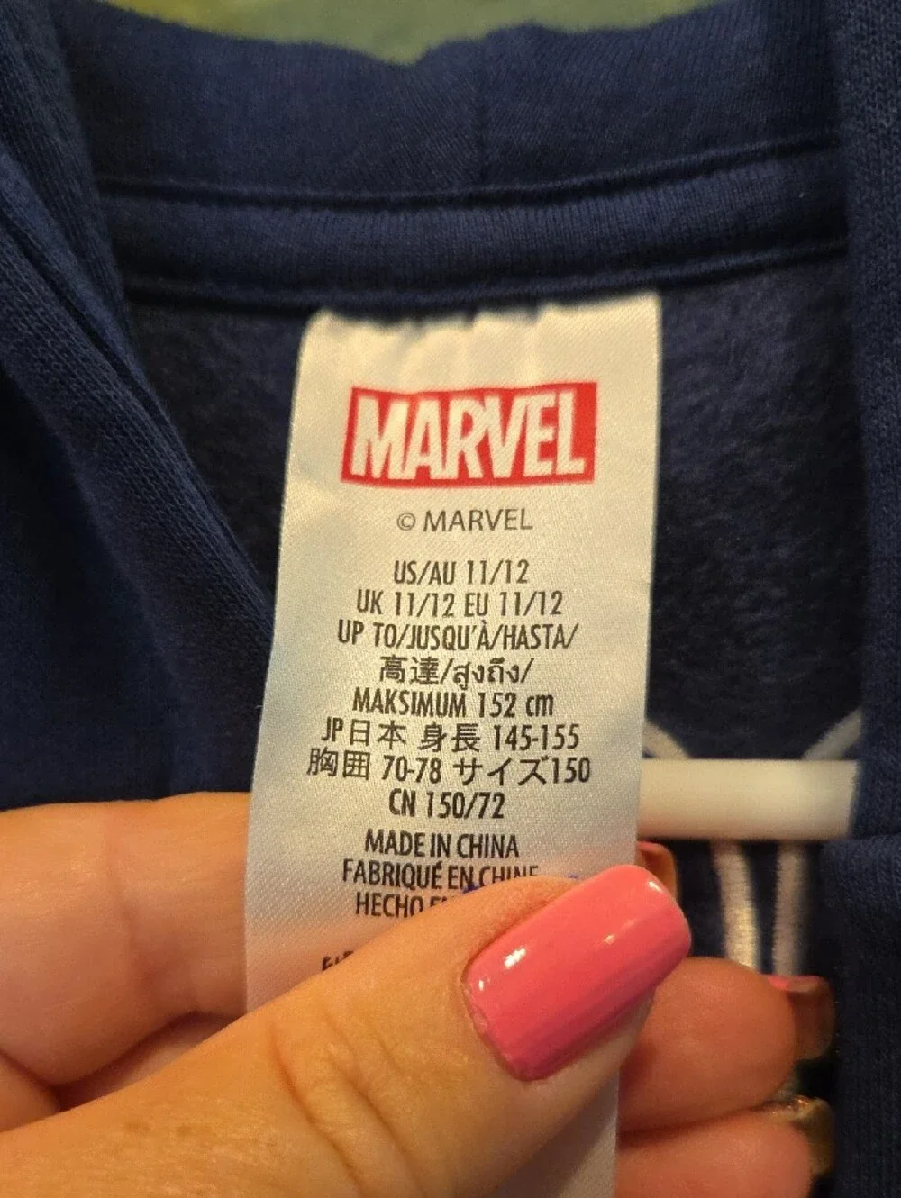 Marvel Navy Zip-Up Hoodie with Red and White Spider Web 'D' Logo